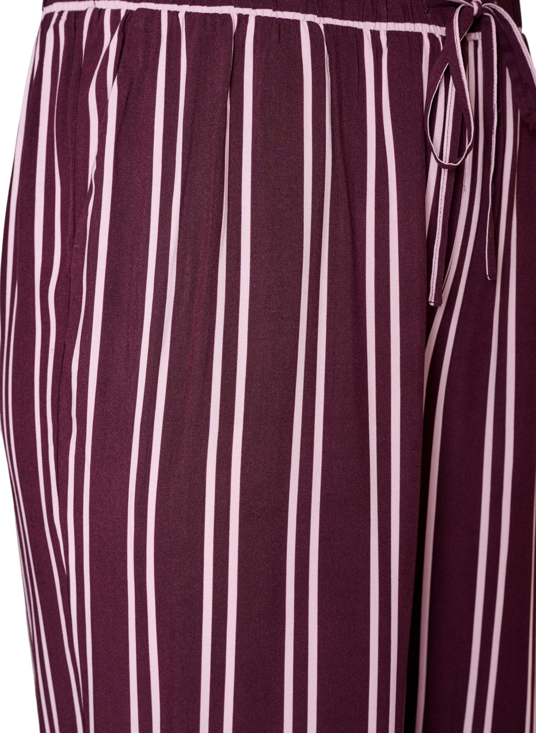 ZizziL&oslash;se natbukser med striber, M&oslash;rk Bordeaux, Packshot image number 2