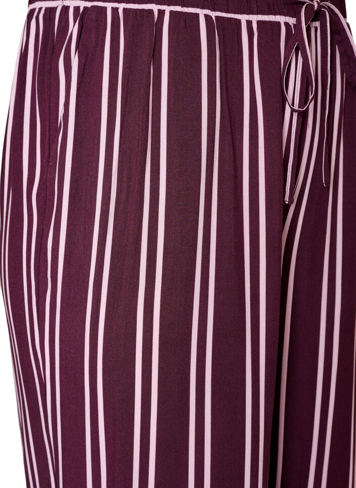 L&oslash;se natbukser med striber, M&oslash;rk Bordeaux, Packshot image number 2