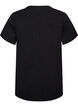 T-shirt i viskose med rhinsten, Sort, Packshot image number 1