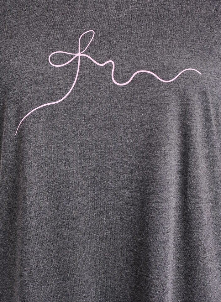 Kortærmet natkjole med tekstprint, Sort, Packshot image number 2