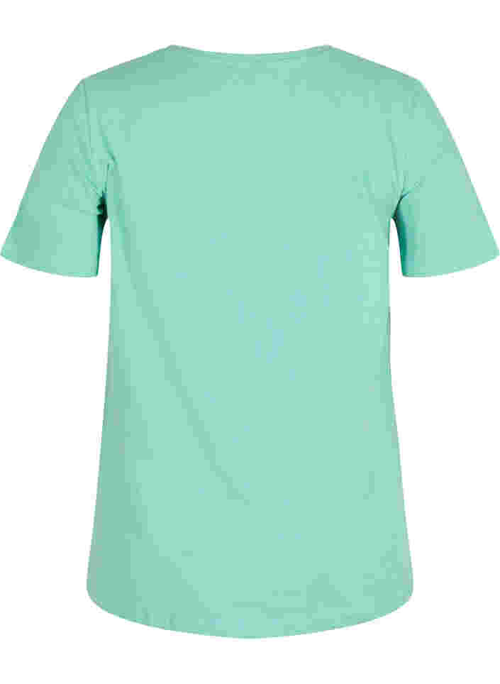 Basis t-shirt med v-hals, Dusty Jade Green, Packshot image number 1