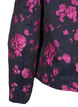 Jakke i jacquard med blomstermønster, Black w. Red Rose, Packshot image number 3