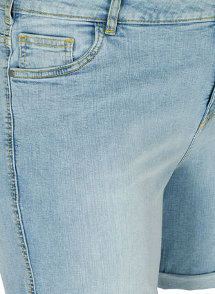 Denim shorts i bomuld, Light Stone Wash, Packshot image number 2