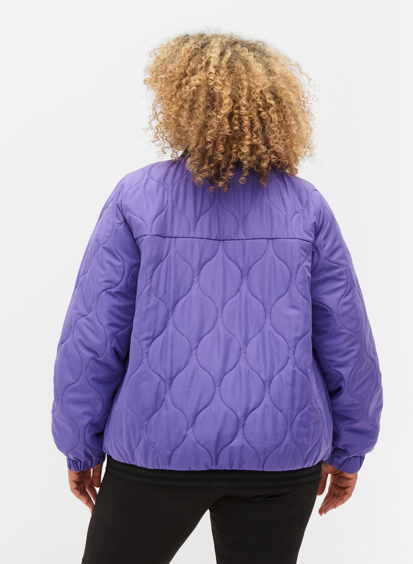 Bomberjakke med lommer og glitter, Passion Flower, Model image number 1