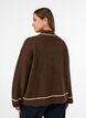 Striktr&oslash;je med turtleneck og kontraststriber, Brun, Model image number 2