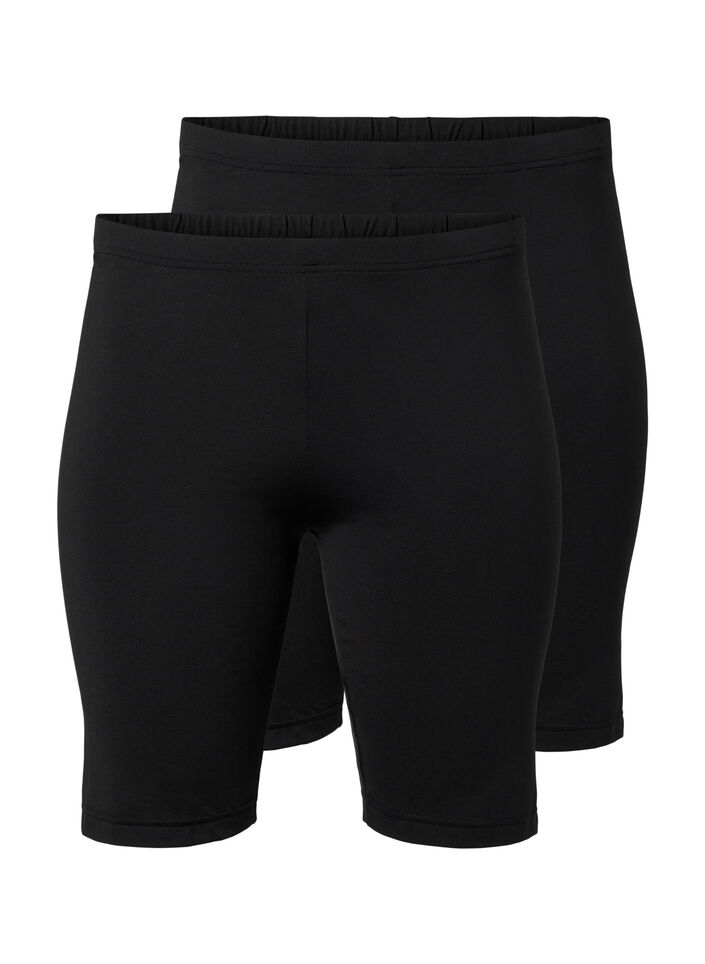2-pak cykelshorts, Sort, Packshot image number 0