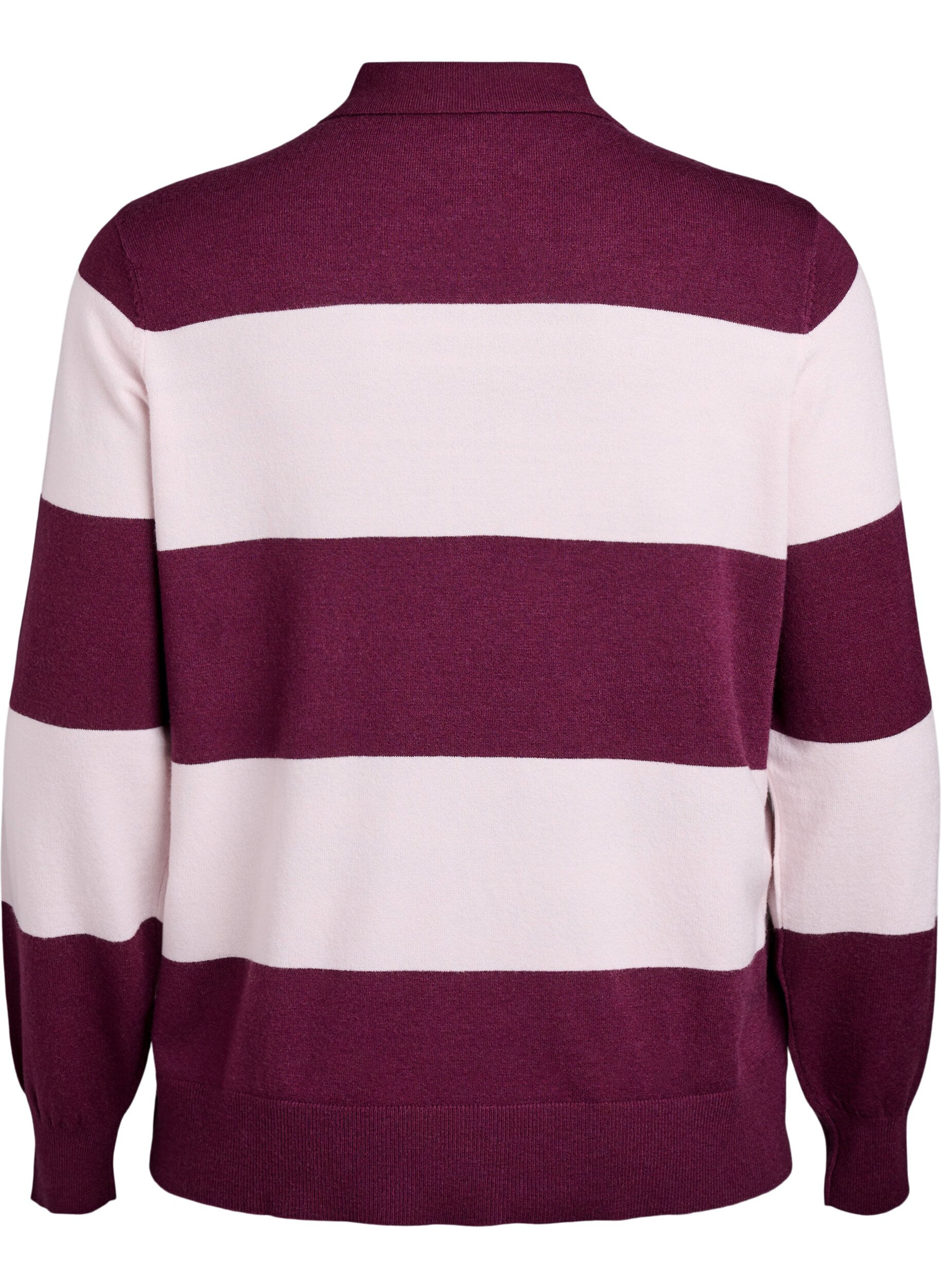 Zizzi Strikbluse med polokrave, R&oslash;d, Packshot image number 1