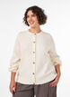 Cardigan i bl&oslash;d strik med guldfarvede knapper, Vanilla, Model image number 0