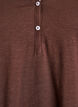 Lang&aelig;rmet t-shirt med V-hals og knapper, Brun, Packshot image number 2