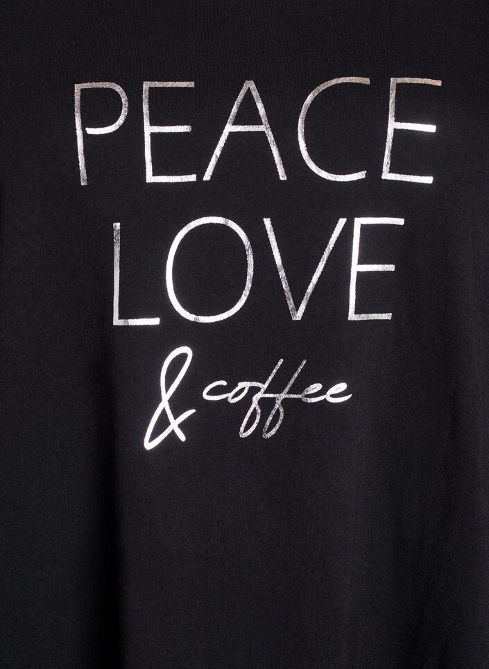 Kortærmet natkjole i økologisk bomuld , Sort, Packshot image number 2