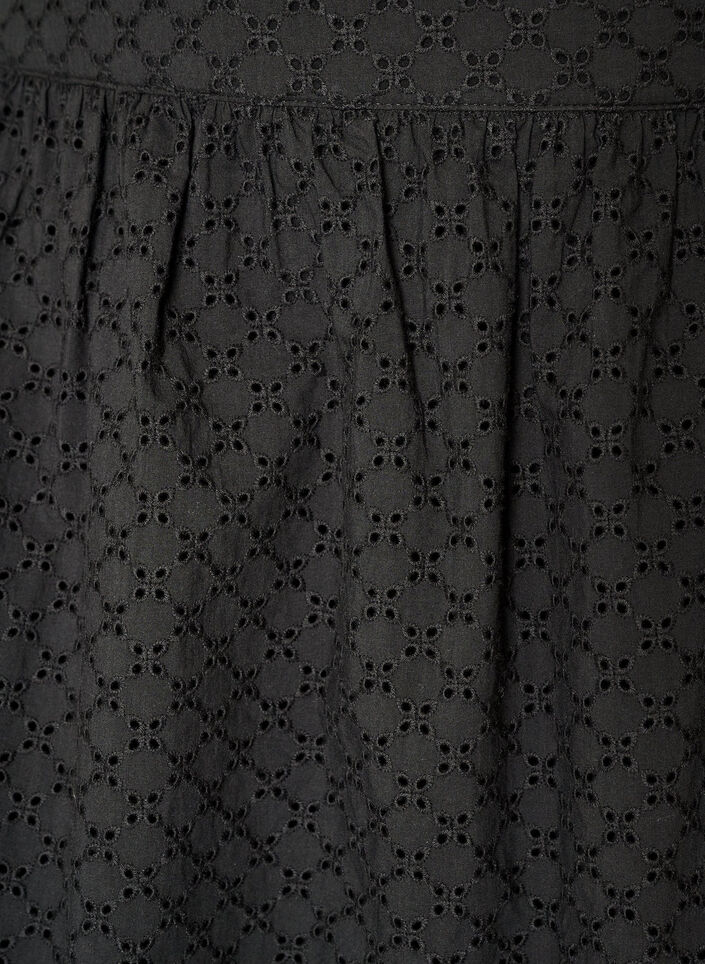 Kort nederdel med broderie anglaise og elastisk talje, Sort, Packshot image number 2