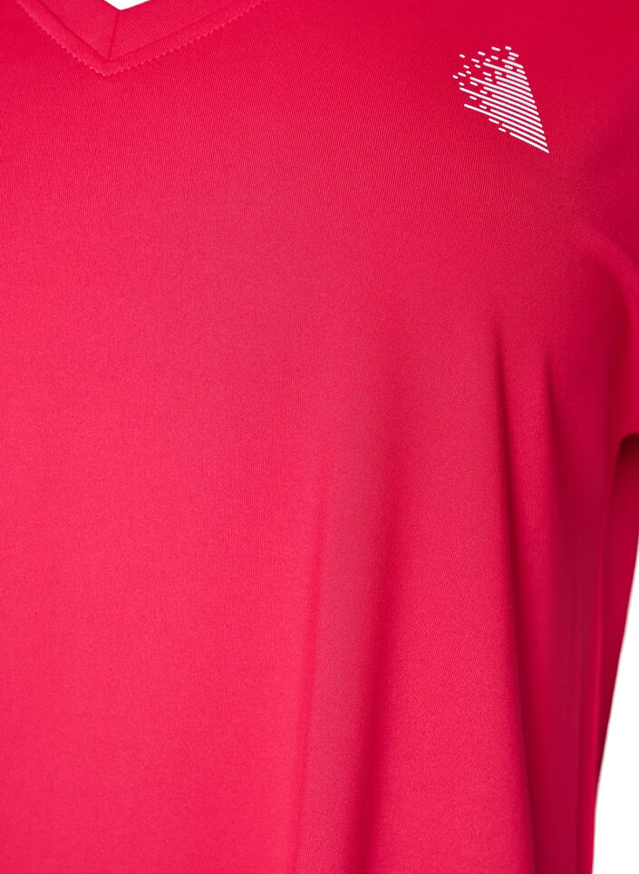 L&oslash;s tr&aelig;nings t-shirt med v-hals, Lyser&oslash;d, Packshot image number 2