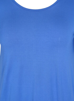 Kortærmet viskose kjole med rygdetalje, Dazzling Blue, Packshot image number 2