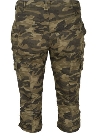 Tætsiddende capri jeans med camouflageprint, Ivy Green/Camou, Packshot image number 1