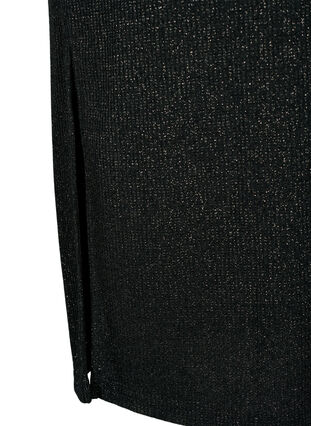 Tætsiddende glitter nederdel, Black Silver, Packshot image number 3