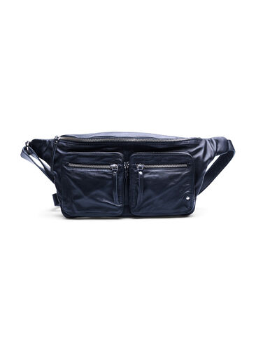 Bæltetaske i læder , Black, Packshot image number 0