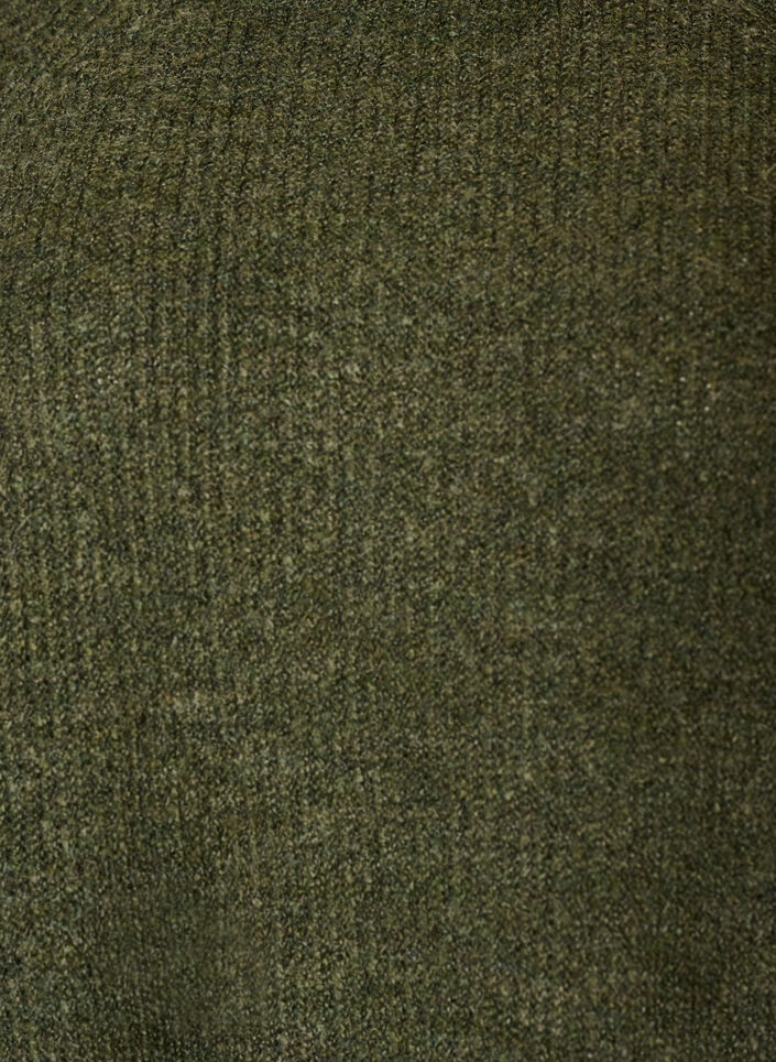 Ribstrikket tr&oslash;je med 3/4 &aelig;rmer, Gr&oslash;n, Packshot image number 2