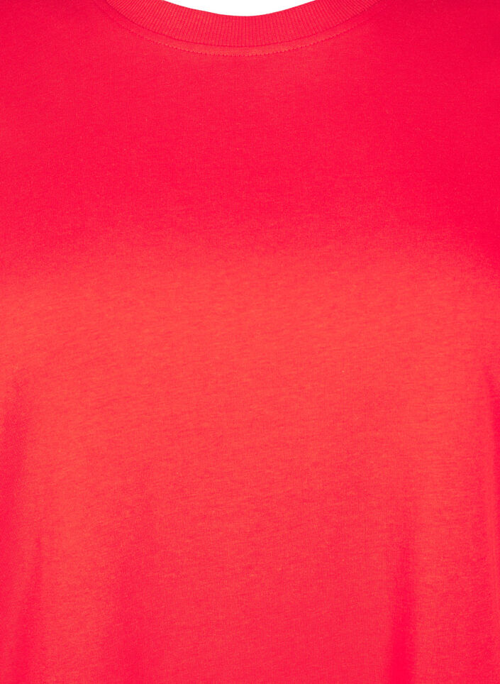 Basis t-shirt i bomuld med rund hals , R&oslash;d, Packshot image number 2