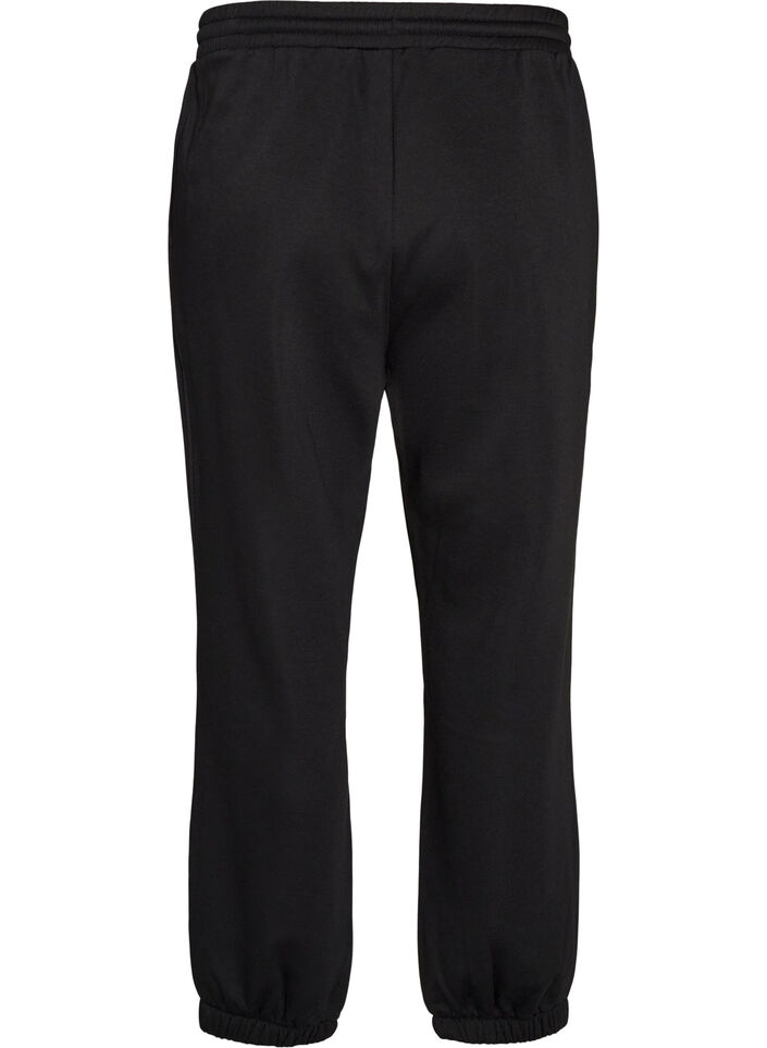 Sweatpants med h&oslash;j talje og bindeb&aring;nd, Sort, Packshot image number 1