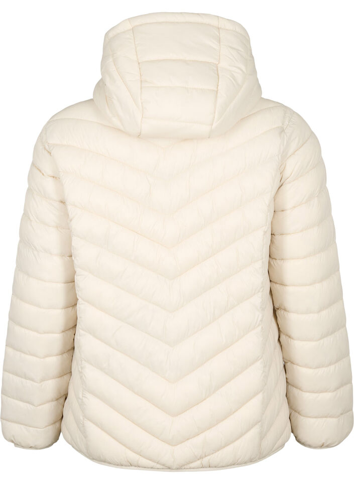 Letv&aelig;gts jakke med h&aelig;tte, Beige, Packshot image number 1