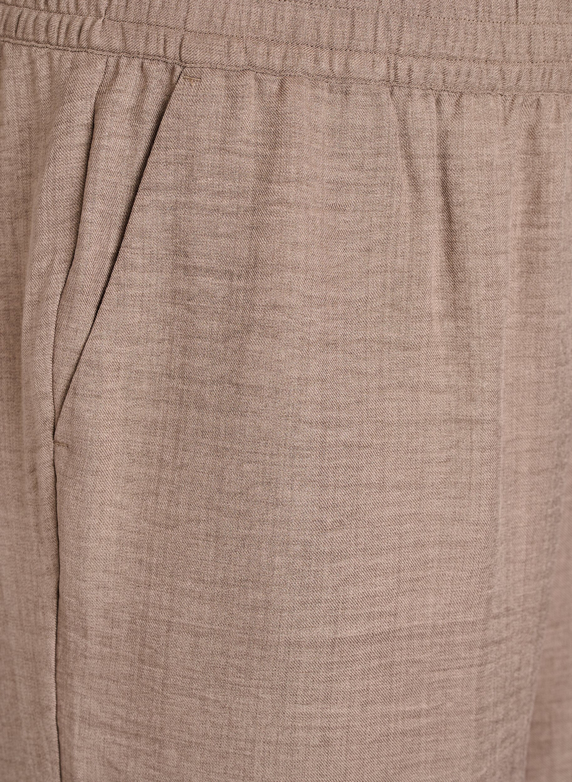 Zizzi Shorts med lommer og h&oslash;j talje, Brun, Packshot image number 2