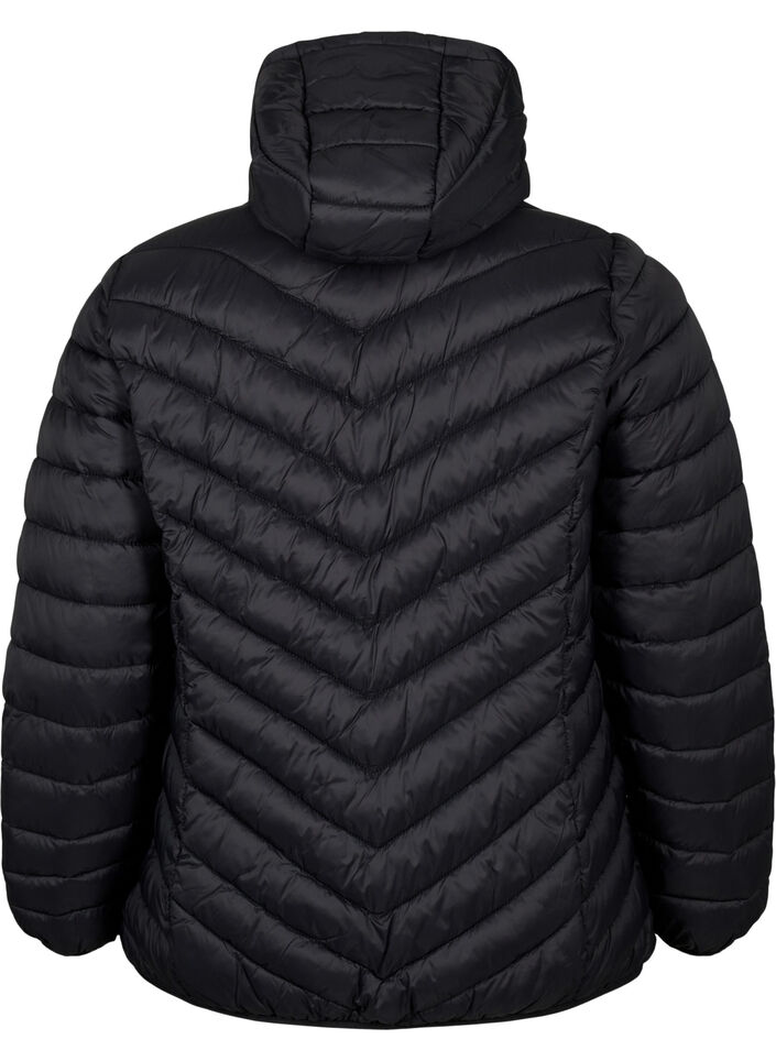 Letv&aelig;gts jakke med h&aelig;tte, Sort, Packshot image number 1
