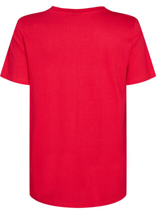 Kortærmet t-shirt med a-shape, Lipstick Red, Packshot image number 1
