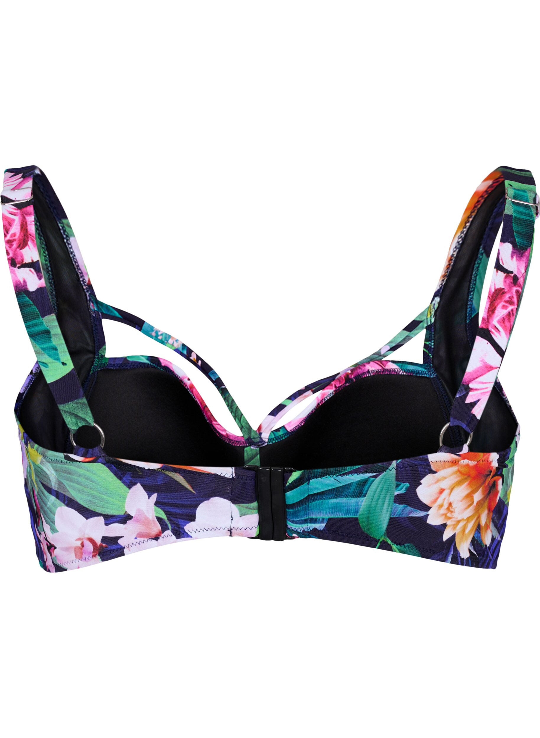 Zizzi Bikini bh med drapering og string , Flower Print, Packshot image number 1