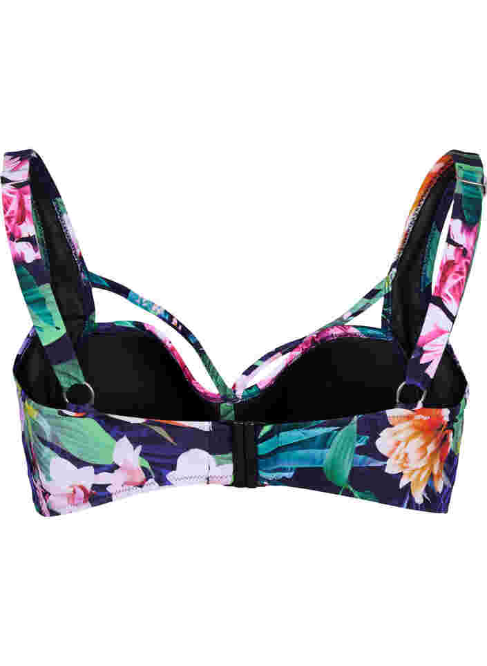 Bikini bh med drapering og string , Flower Print, Packshot image number 1
