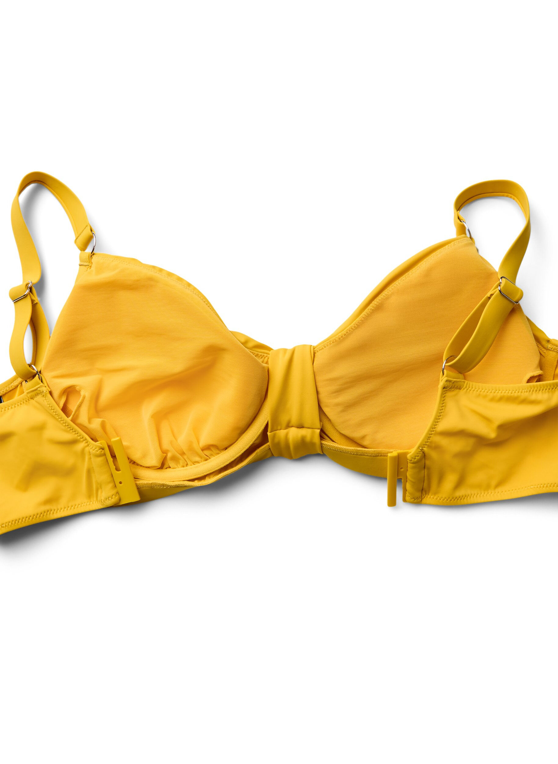 Zizzi Bikini bh med b&oslash;jle og knudedetalje, Gul, Packshot image number 3