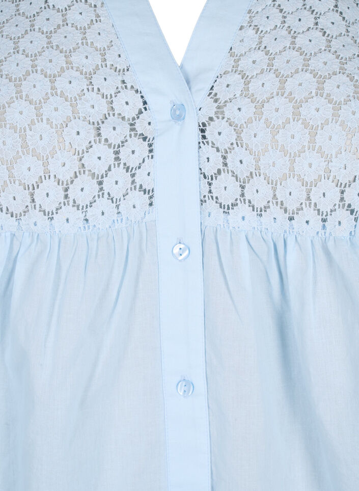 FLASH - Skjortebluse med crochetdetalje, Cashmere Blue, Packshot image number 2