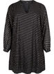 Langærmet kjole med folie print, Black w. Gold, Packshot image number 0
