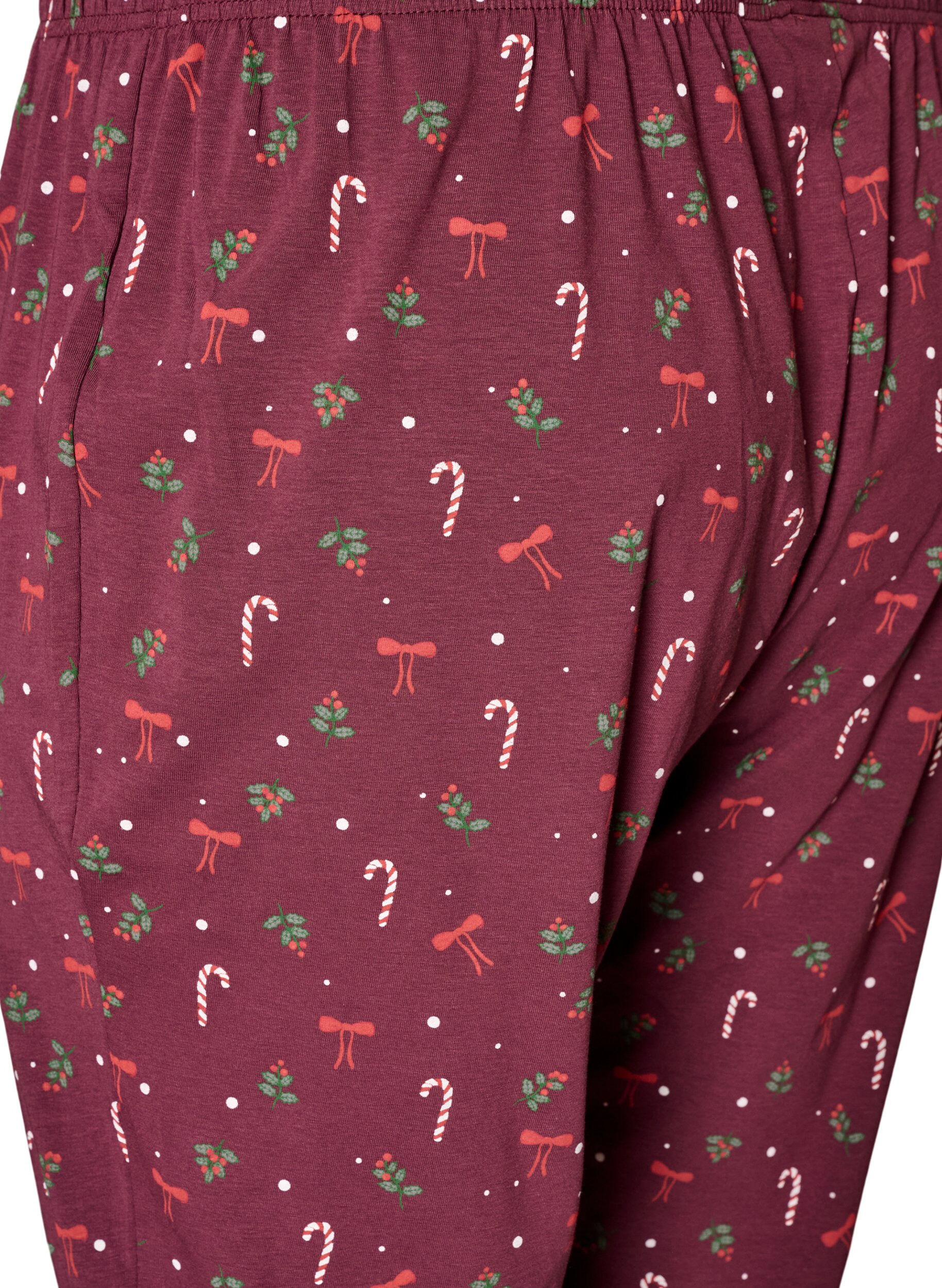 ZizziNatbukser med print, M&oslash;rk Bordeaux, Packshot image number 3