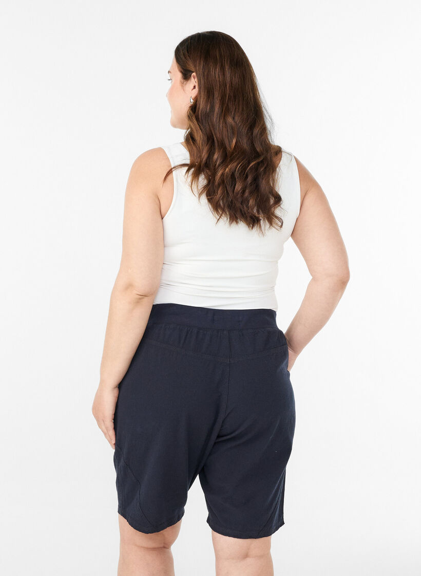 L&oslash;se shorts i bomuld med lommer, Bl&aring;, Model image number 2