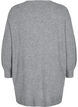 Lang strikket cardigan med lynlås og lommer, Medium Grey Melange, Packshot image number 1