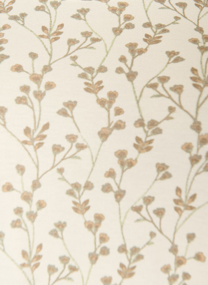 T-shirt med blomsterprint, Vanilla, Packshot image number 2
