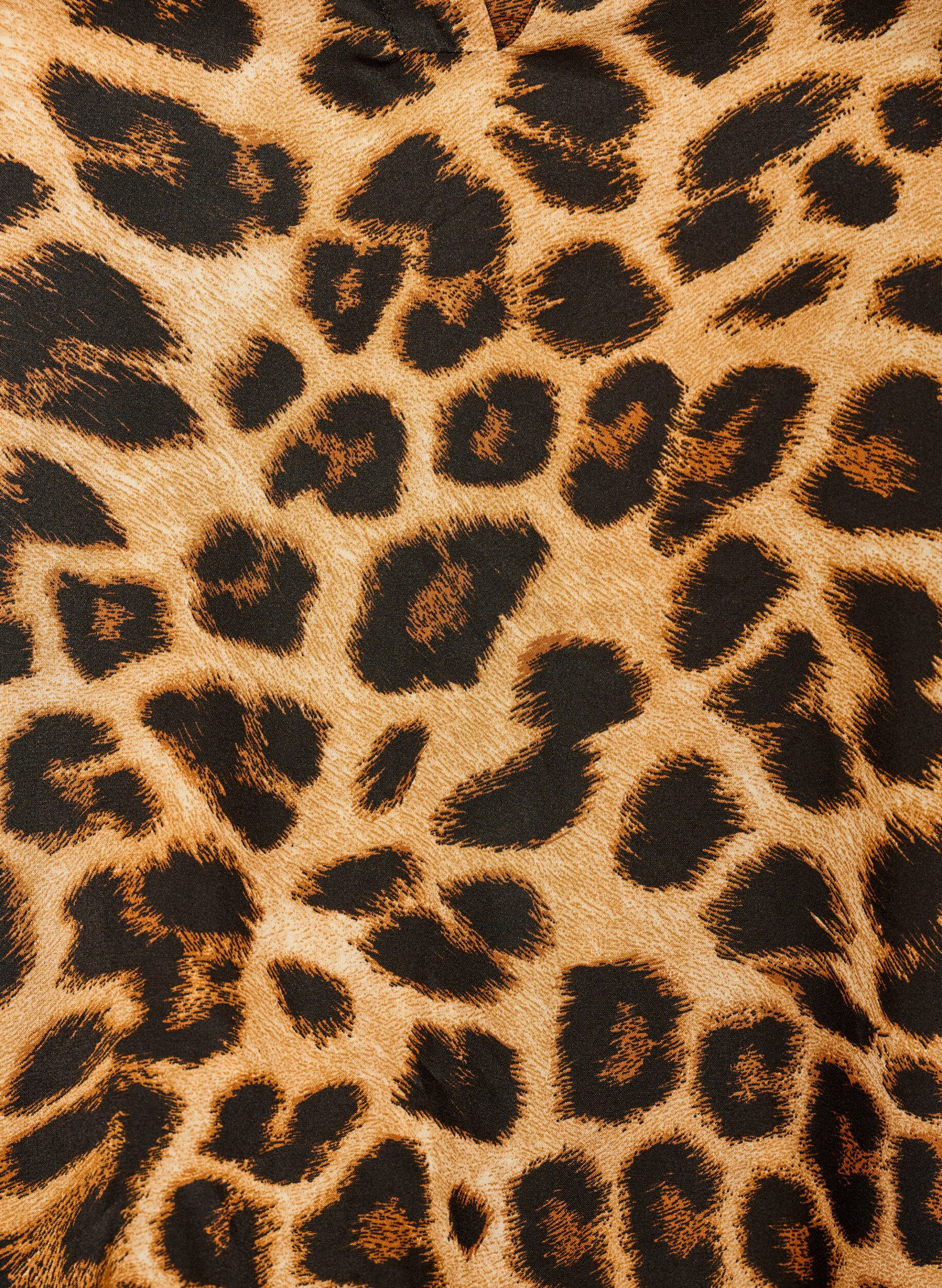 ZizziBluse med leopardprint og fl&aelig;sedetaljer, Brun, Packshot image number 2