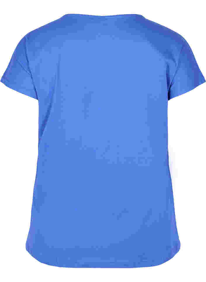 Løs bomulds t-shirt med korte ærmer, Dazzling Blue SUNNY, Packshot image number 1