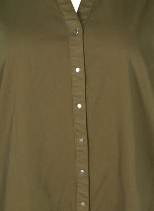 Lang bomulds skjorte med pufærmer, Ivy Green, Packshot image number 2