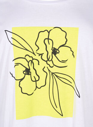 Bomulds t-shirt med motiv, B. White w. Sulphur, Packshot image number 2