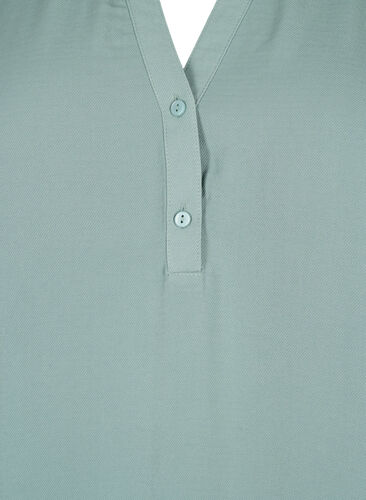Bluse med smock og v-udskæring, Chinois Green, Packshot image number 2