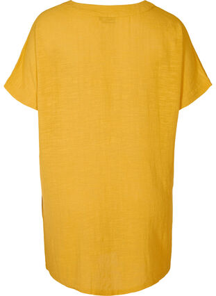 Kortærmet tunika i bomuld, Golden Yellow, Packshot image number 1