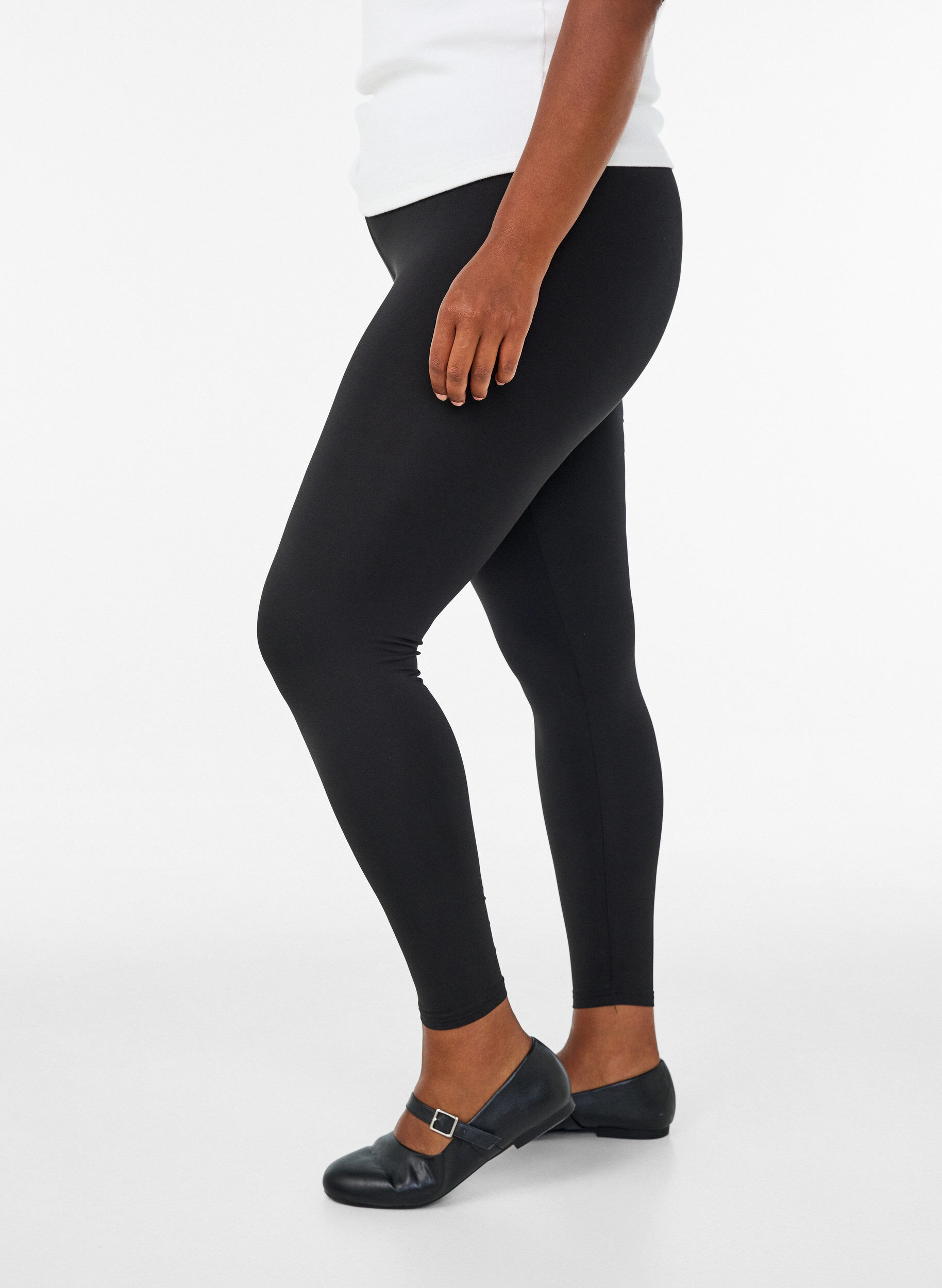 Zizzi2-pak basis leggings , Sort, Model image number 3