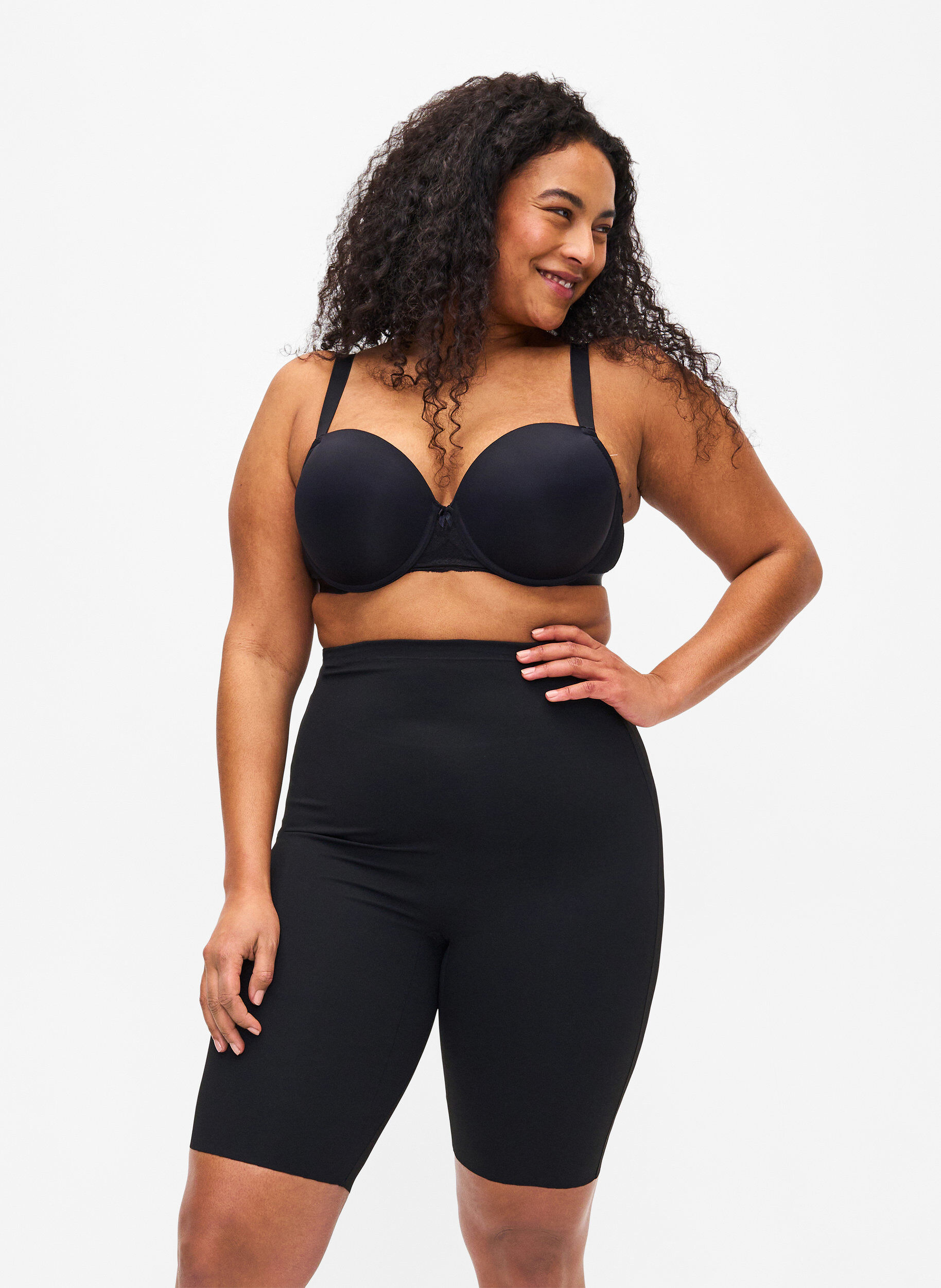 Light shapewear lange shorts, Sort, Model