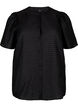 Lyocell skjortebluse med tekstur, Black, Packshot image number 0