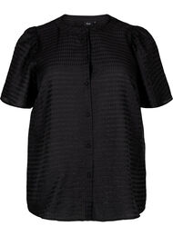 Lyocell skjortebluse med tekstur, Black