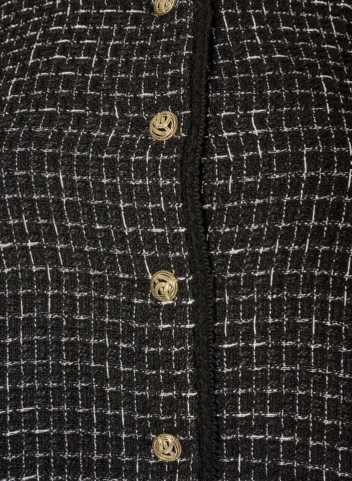 Jakke i boucl&eacute; med guldfarvede knapper, Sort, Packshot image number 2