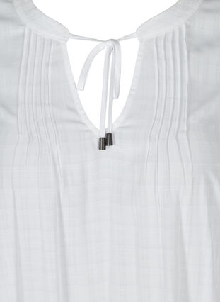 Langærmet tunika med bindedetalje, Bright White, Packshot image number 2