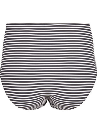 Stribet bikini underdel med høj talje, Navy Striped, Packshot image number 1