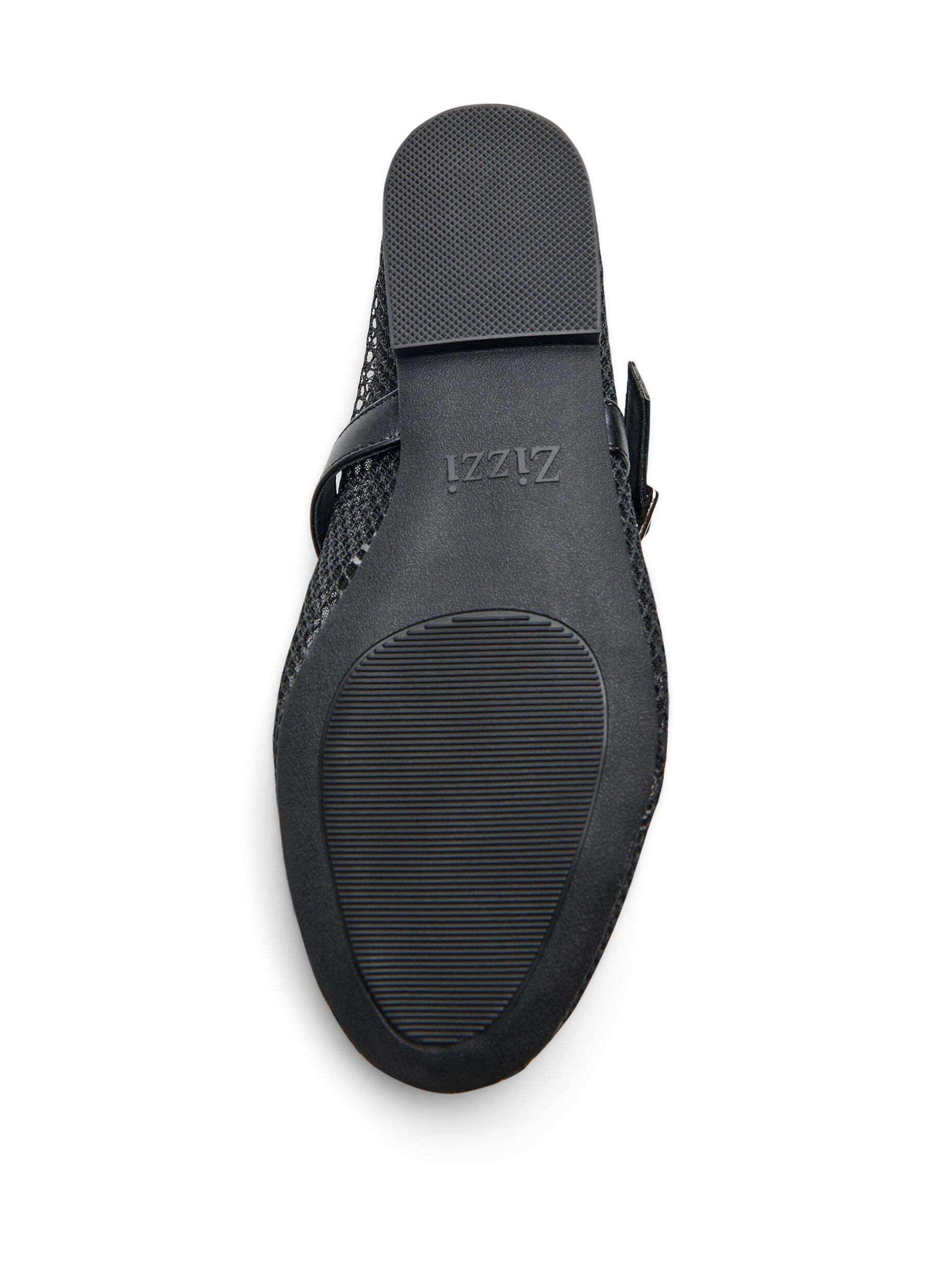 Zizzi Ballerina i mesh med rem, Sort, Packshot image number 4